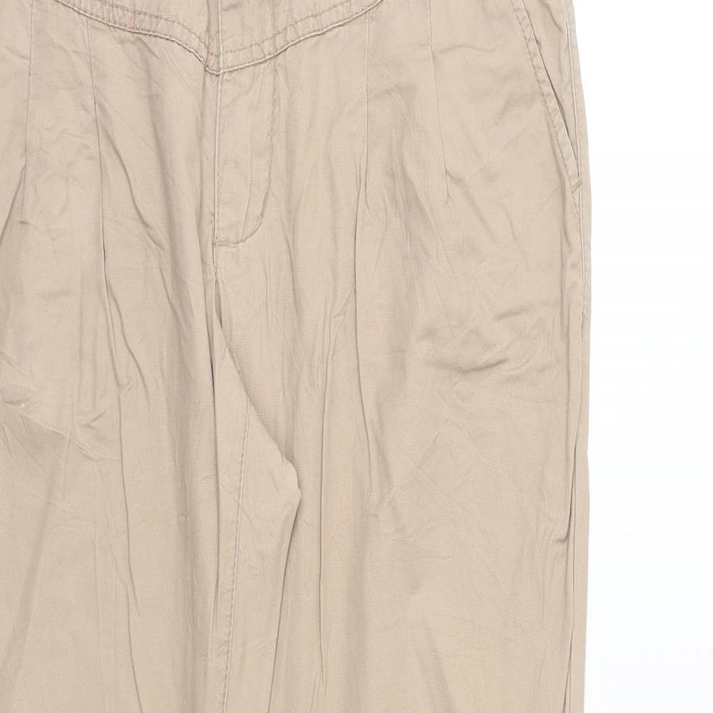 EDC Womens Beige Cotton Trousers Size 8 Regular Button