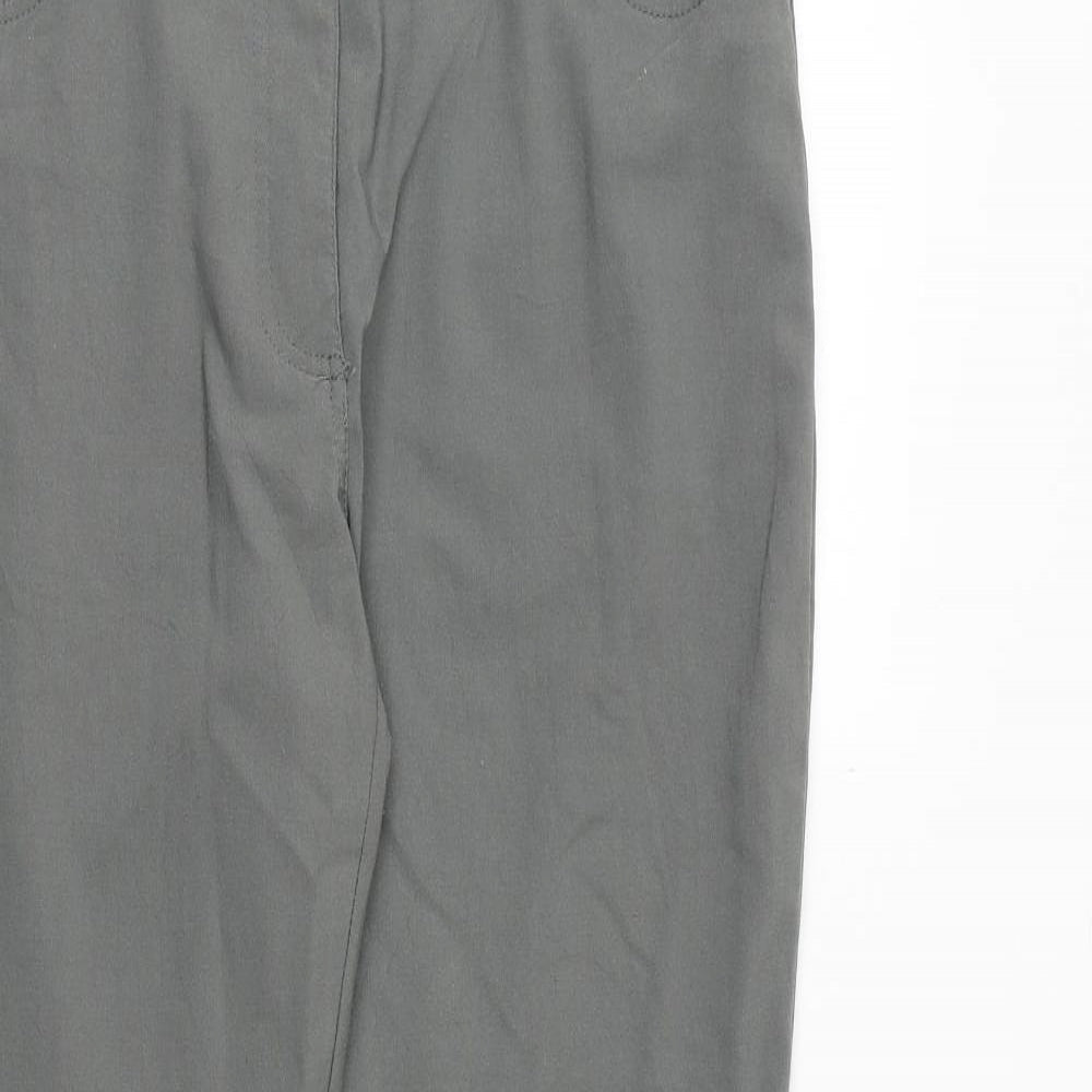 Zhenzi Womens Green Viscose Trousers Size 14 Relaxed Zip