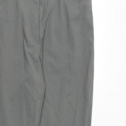 Zhenzi Womens Green Viscose Trousers Size 14 Relaxed Zip