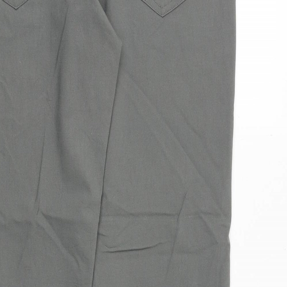 Zhenzi Womens Green Viscose Trousers Size 14 Relaxed Zip