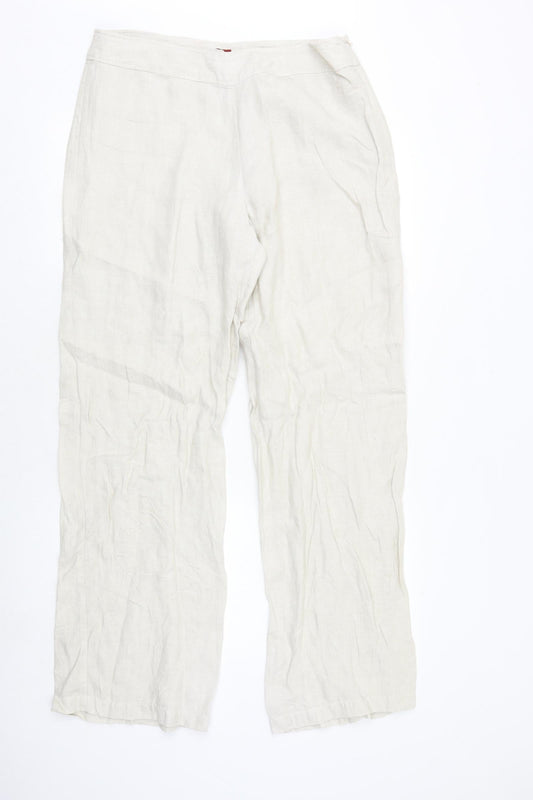 Olsen Womens Beige Polyester Trousers Size 34 in Regular Zip