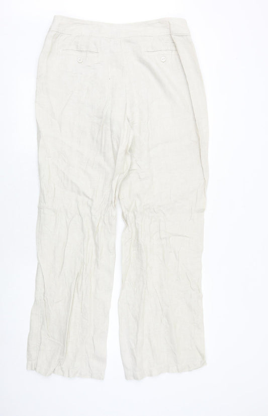 Olsen Womens Beige Polyester Trousers Size 34 in Regular Zip