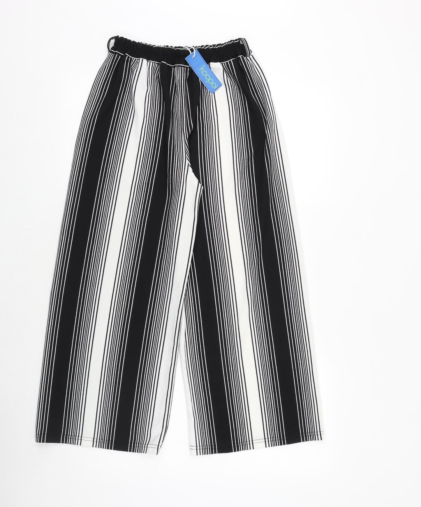 Koopoi Girls Black Striped Polyester Harem Trousers Size L Regular