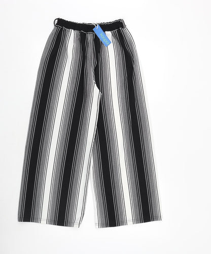 Koopoi Girls Black Striped Polyester Harem Trousers Size L Regular