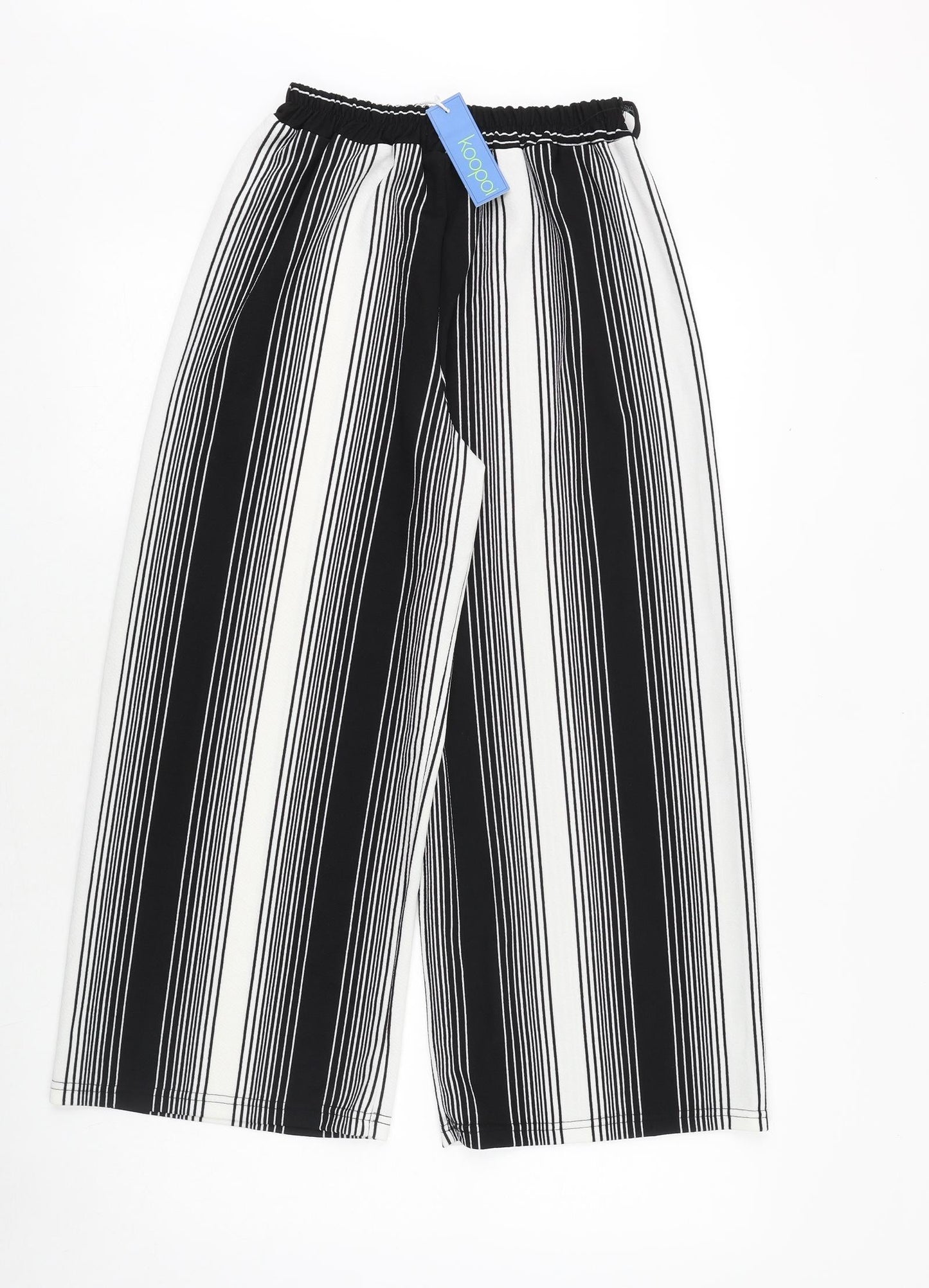 Koopoi Girls Black Striped Polyester Harem Trousers Size L Regular