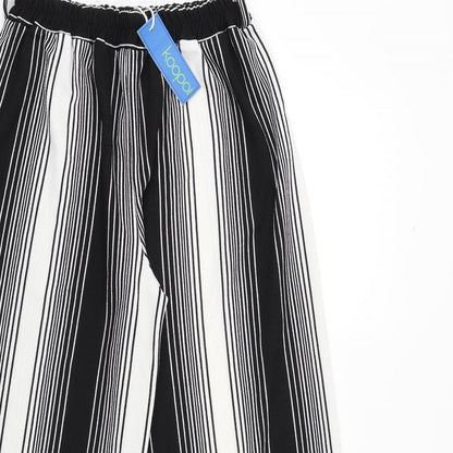 Koopoi Girls Black Striped Polyester Harem Trousers Size L Regular