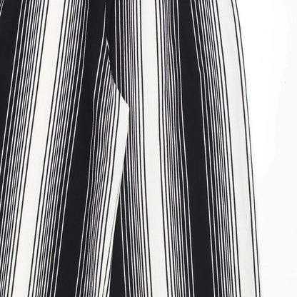 Koopoi Girls Black Striped Polyester Harem Trousers Size L Regular