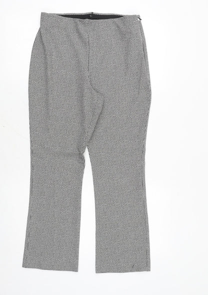 River Island Womens Black Geometric Polyester Trousers Size 10 Regular Zip