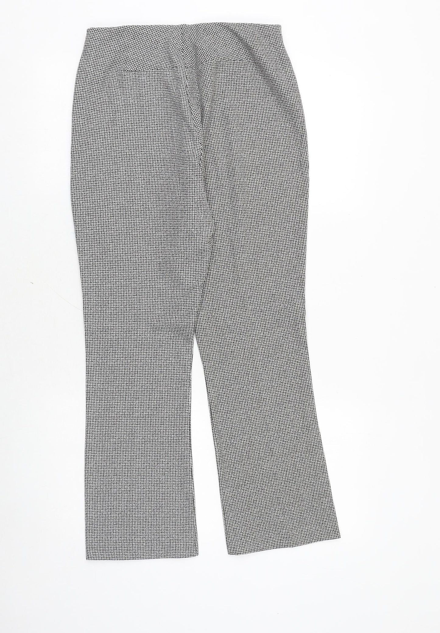 River Island Womens Black Geometric Polyester Trousers Size 10 Regular Zip