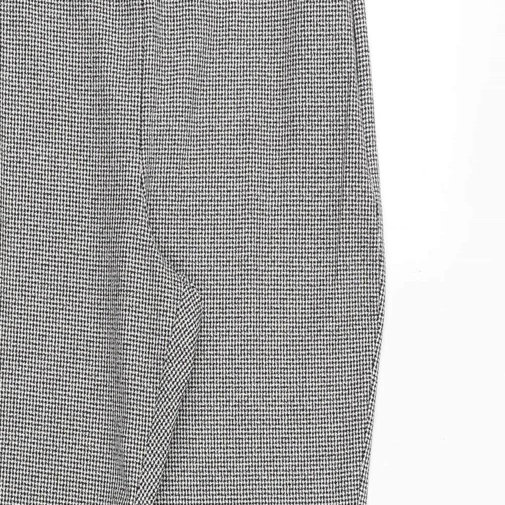 River Island Womens Black Geometric Polyester Trousers Size 10 Regular Zip