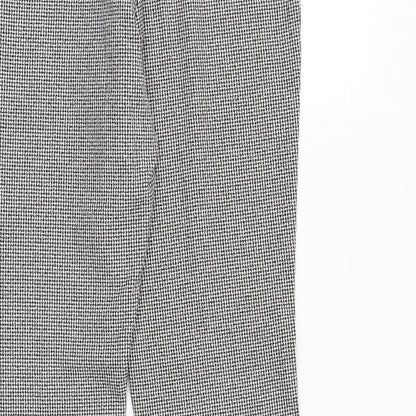 River Island Womens Black Geometric Polyester Trousers Size 10 Regular Zip