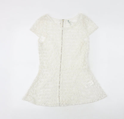 Womens UK Size S Preworn White Basic Blouse