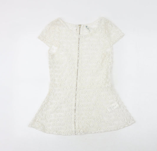 Womens UK Size S Preworn White Basic Blouse