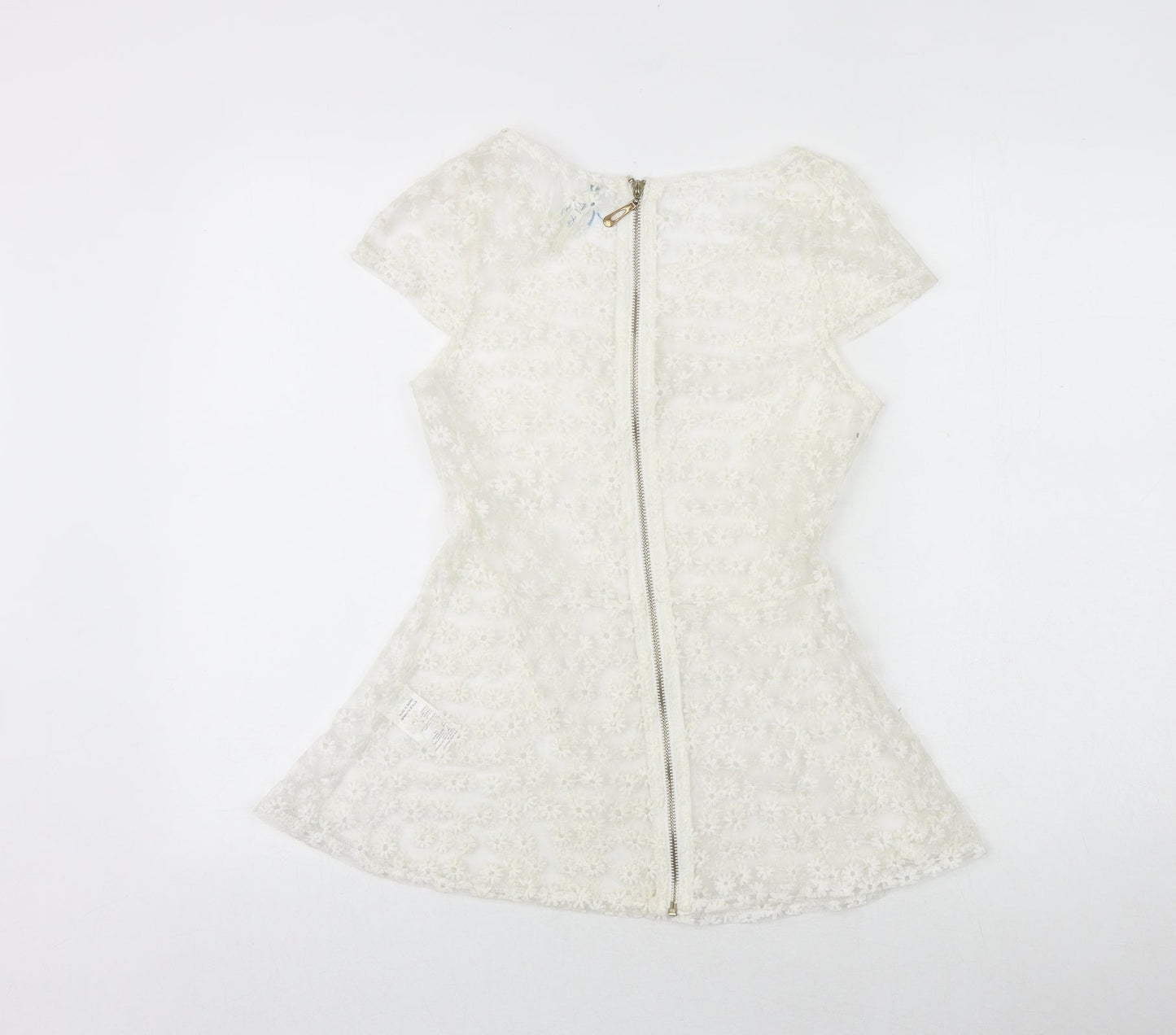Womens UK Size S Preworn White Basic Blouse