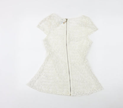Womens UK Size S Preworn White Basic Blouse