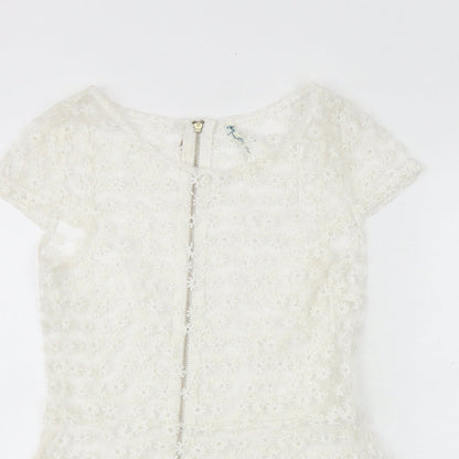 Womens UK Size S Preworn White Basic Blouse