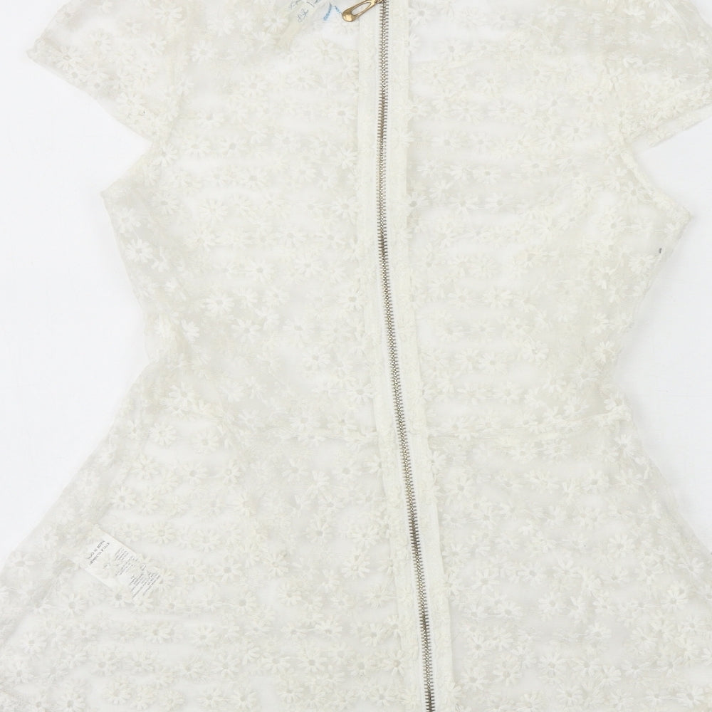 Womens UK Size S Preworn White Basic Blouse