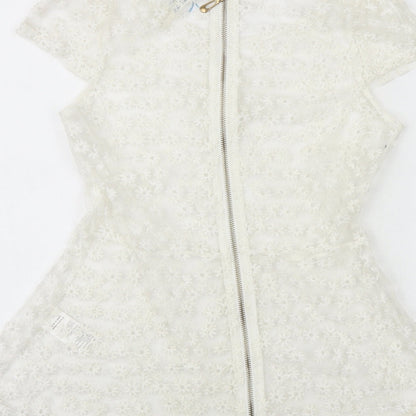 Womens UK Size S Preworn White Basic Blouse