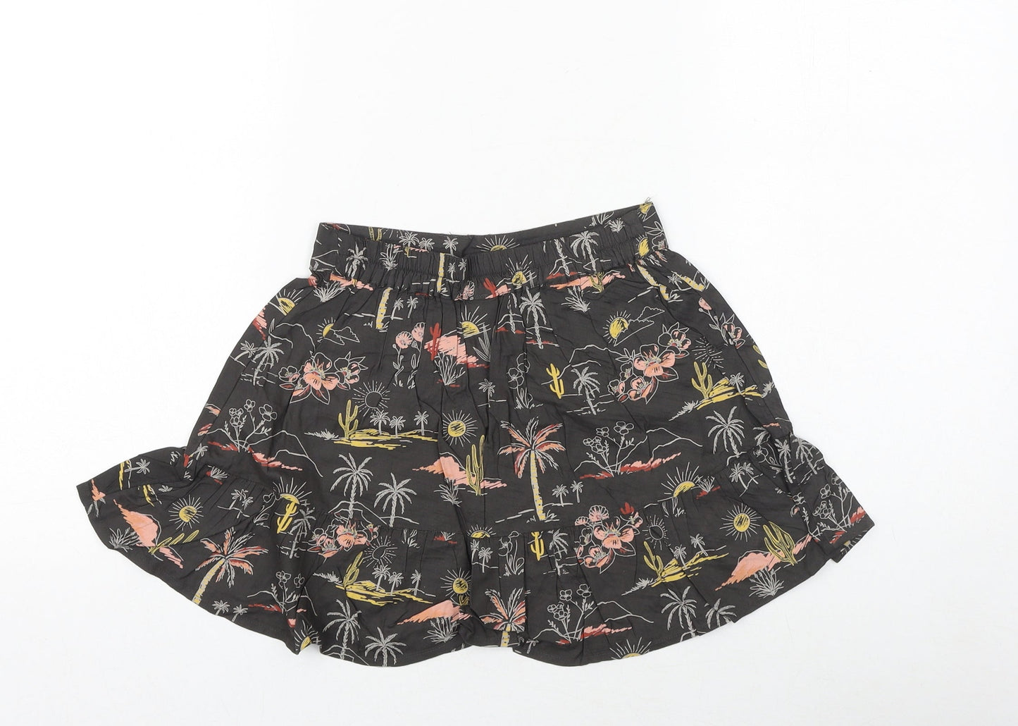 TU Girls Grey Geometric Viscose A-Line Skirt Size 3 Years Regular Pull On