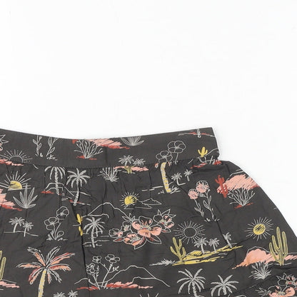 TU Girls Grey Geometric Viscose A-Line Skirt Size 3 Years Regular Pull On