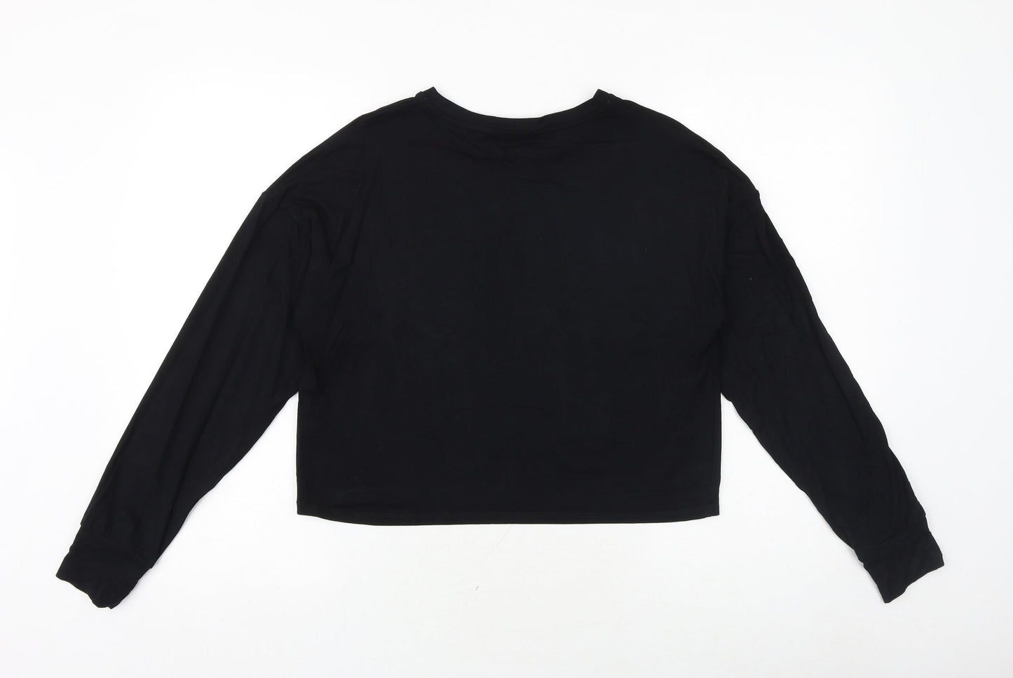 Primark Womens Black Viscose Basic T-Shirt Size 10 Crew Neck