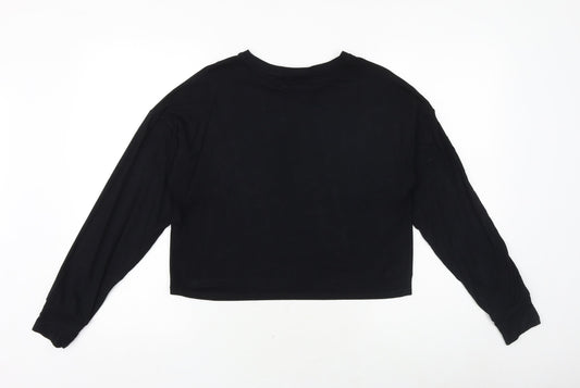 Primark Womens Black Viscose Basic T-Shirt Size 10 Crew Neck