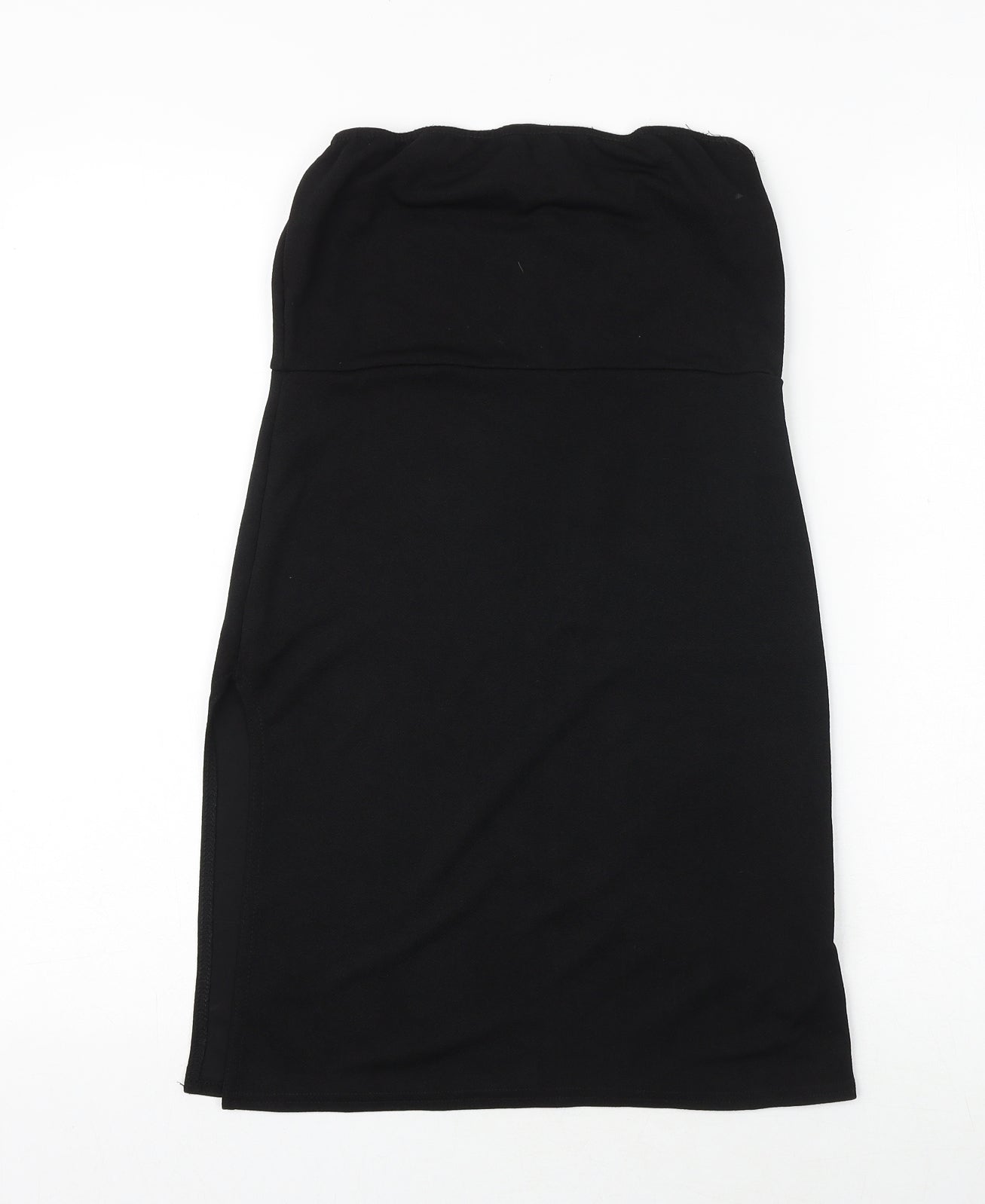 PRETTYLITTLETHING Womens Black Polyester Tank Dress Size 10 Square Neck Pullover