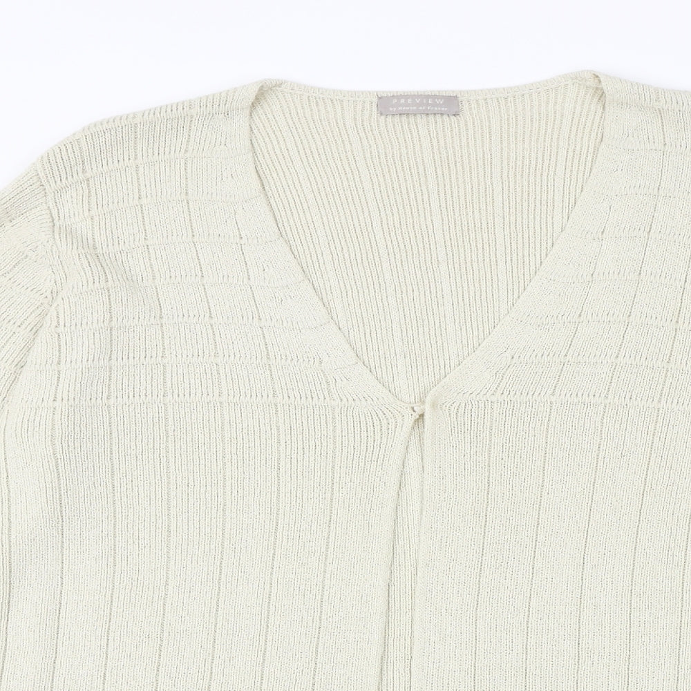 Womens UK Size M House of Fraser Beige Cardigan Jumper