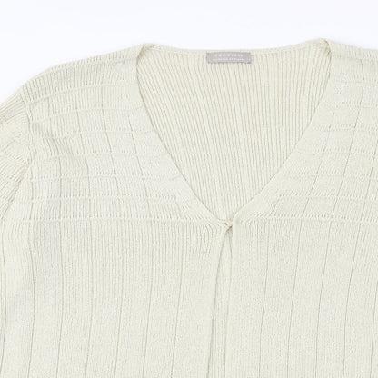 Womens UK Size M House of Fraser Beige Cardigan Jumper