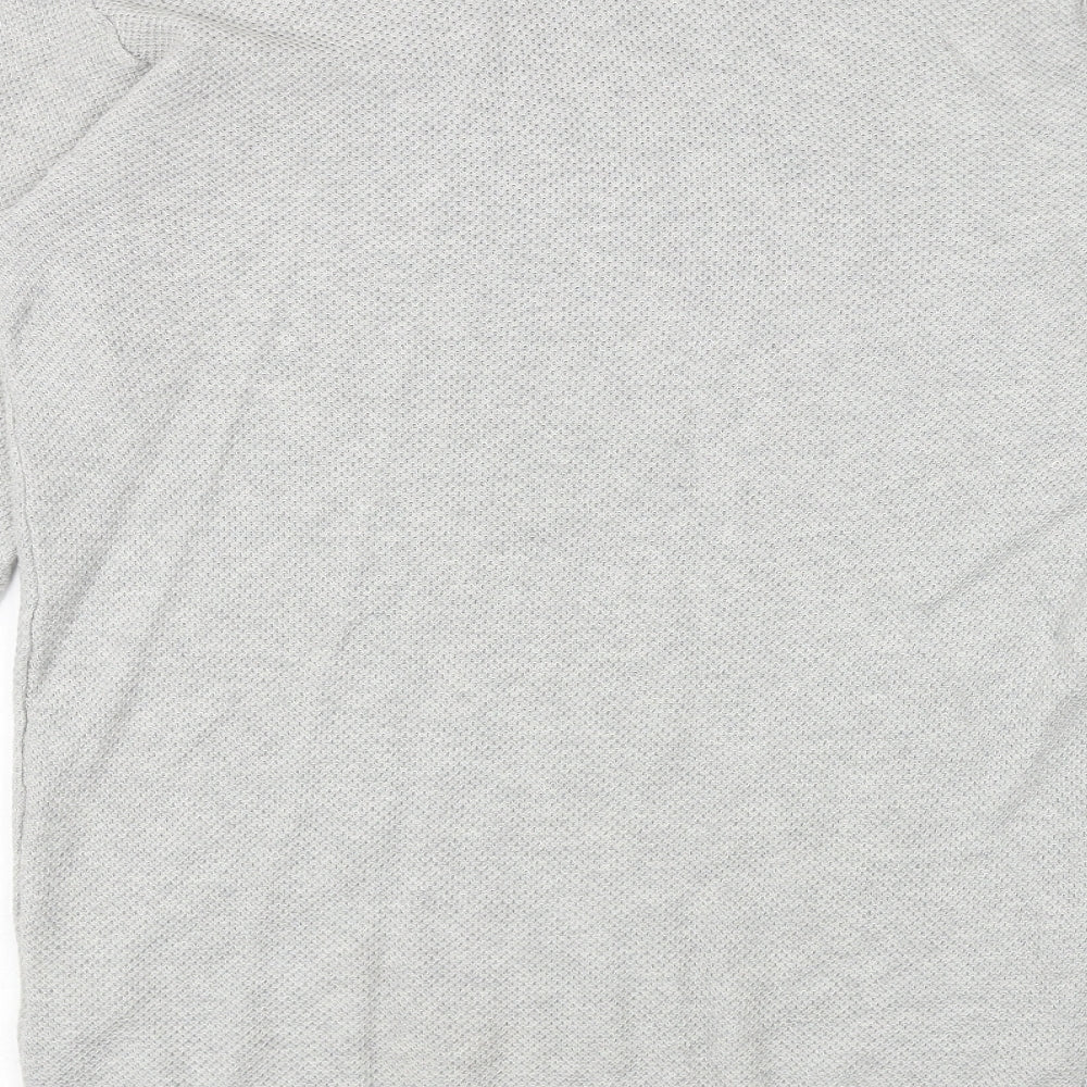 TRMY Mens Grey Round Neck Cotton Pullover Jumper Size M Long Sleeve