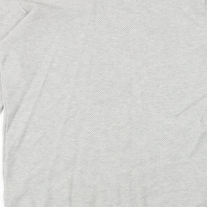 TRMY Mens Grey Round Neck Cotton Pullover Jumper Size M Long Sleeve