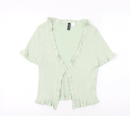 Womens UK Size M H&M Green Cardigan Jumper