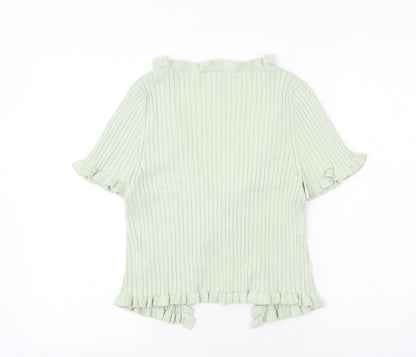 Womens UK Size M H&M Green Cardigan Jumper