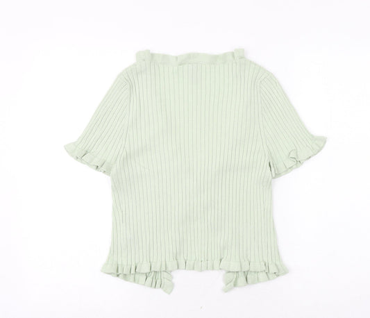 Womens UK Size M H&M Green Cardigan Jumper