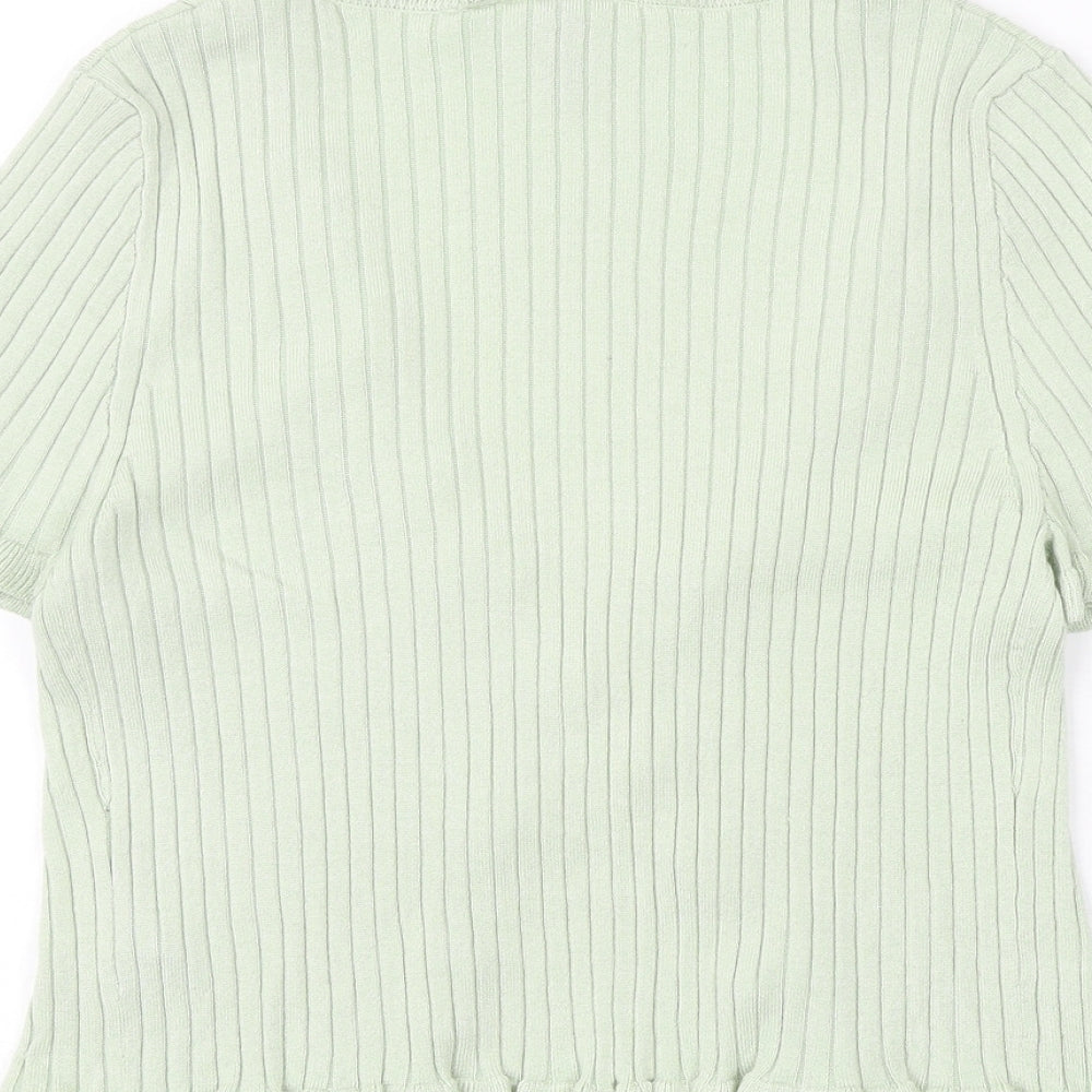 Womens UK Size M H&M Green Cardigan Jumper