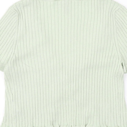 Womens UK Size M H&M Green Cardigan Jumper