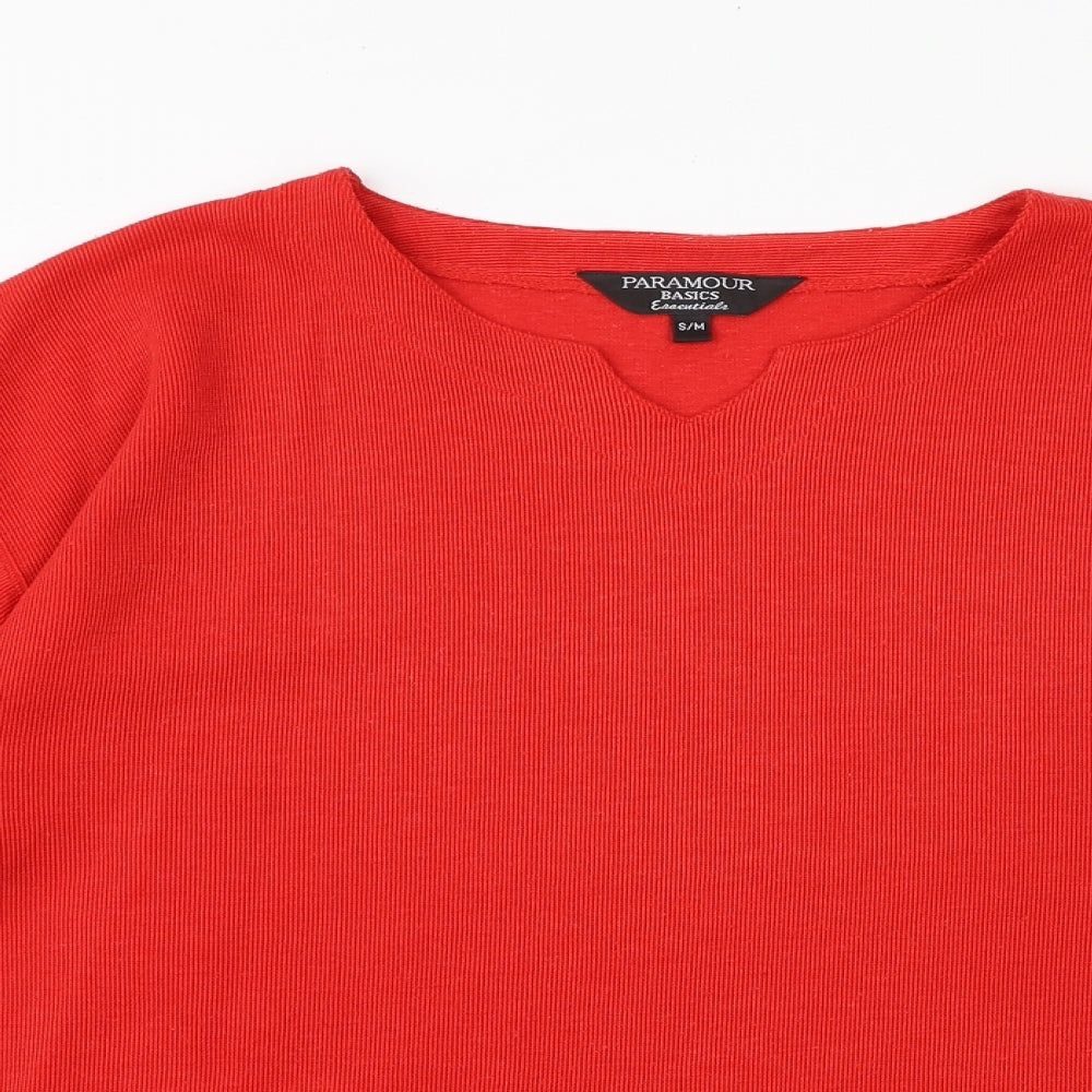 Womens UK Size S Paramour Red Basic T-Shirt