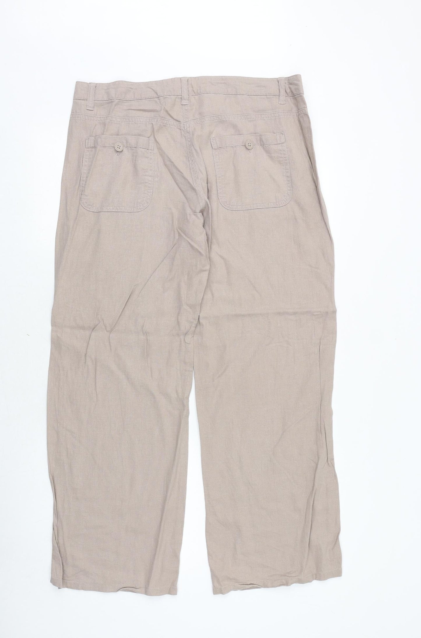 Womens UK Size 10 Marks and Spencer Regular Fit  Beige Trousers