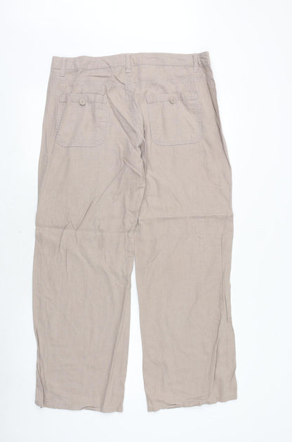 Womens UK Size 10 Marks and Spencer Regular Fit  Beige Trousers