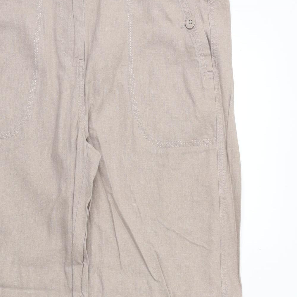 Womens UK Size 10 Marks and Spencer Regular Fit  Beige Trousers