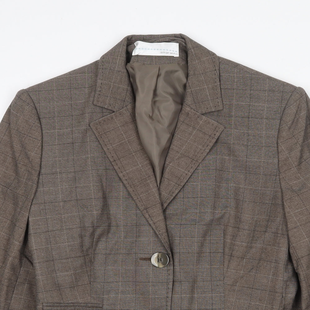 Womens UK Size 14 AMARANTO Regular Brown Suit Jacket