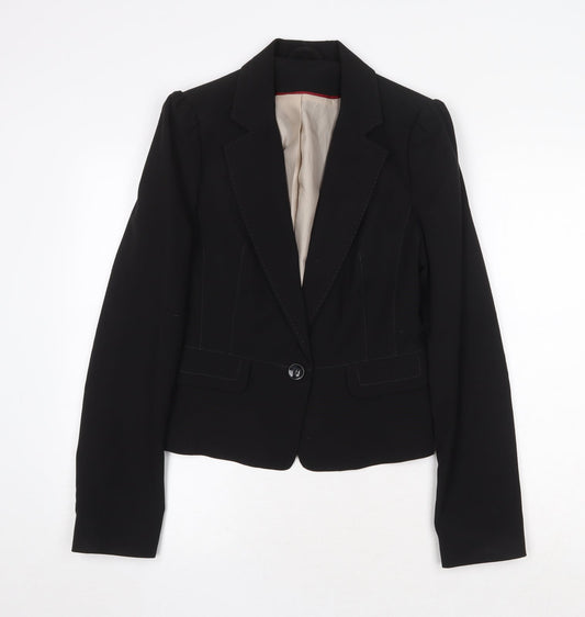 New Look Womens Black Polyester Jacket Blazer Size 12