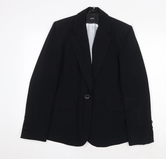 Marks and Spencer Womens Black Polyester Jacket Suit Jacket Size 12