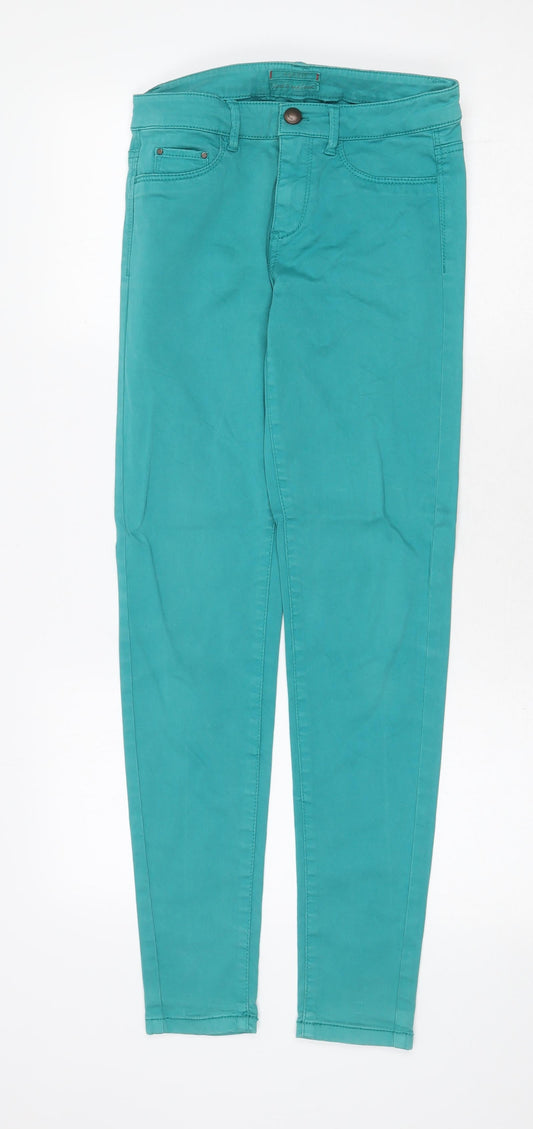 Espirit Womens Green Cotton Skinny Jeans Size 28 in Regular Zip