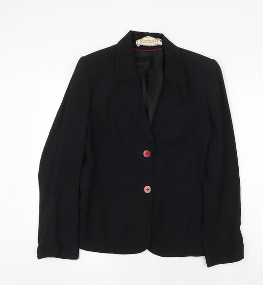 Roman Originals Womens Black Polyester Jacket Suit Jacket Size 14