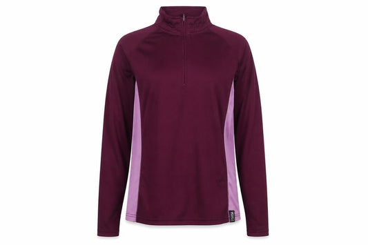 Trek Mates Womens Purple Colourblock Polyester Pullover Casual Size L High Neck Zip
