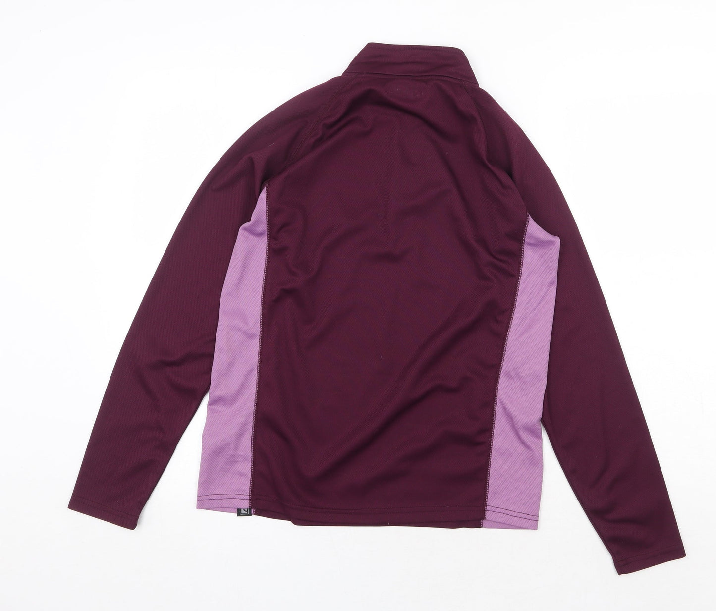 Trek Mates Womens Purple Colourblock Polyester Pullover Casual Size L High Neck Zip