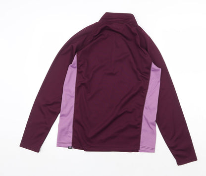 Trek Mates Womens Purple Colourblock Polyester Pullover Casual Size L High Neck Zip