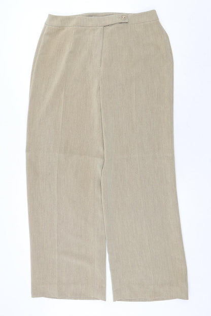Womens UK Size 14 Alex & Co Regular Fit  Beige Trousers