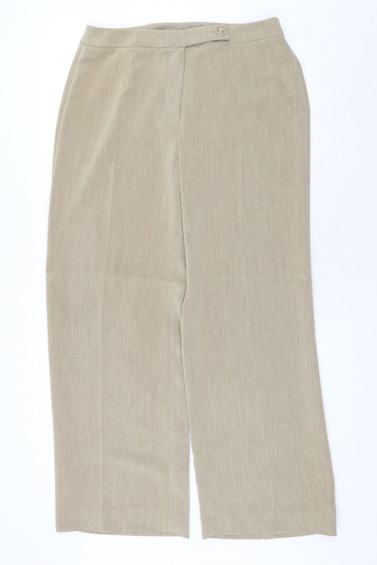 Womens UK Size 14 Alex & Co Regular Fit  Beige Trousers